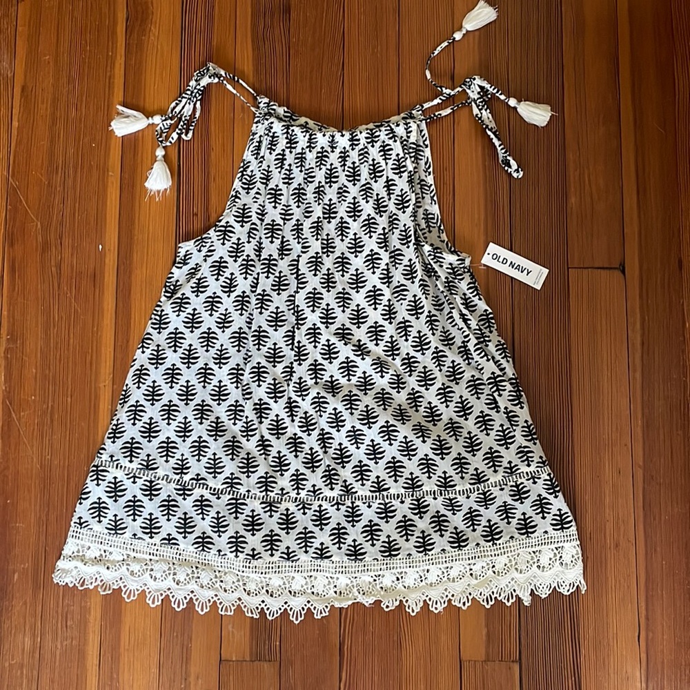 Old Navy Bohemian Tank Top with Adjustable Tassel Straps
